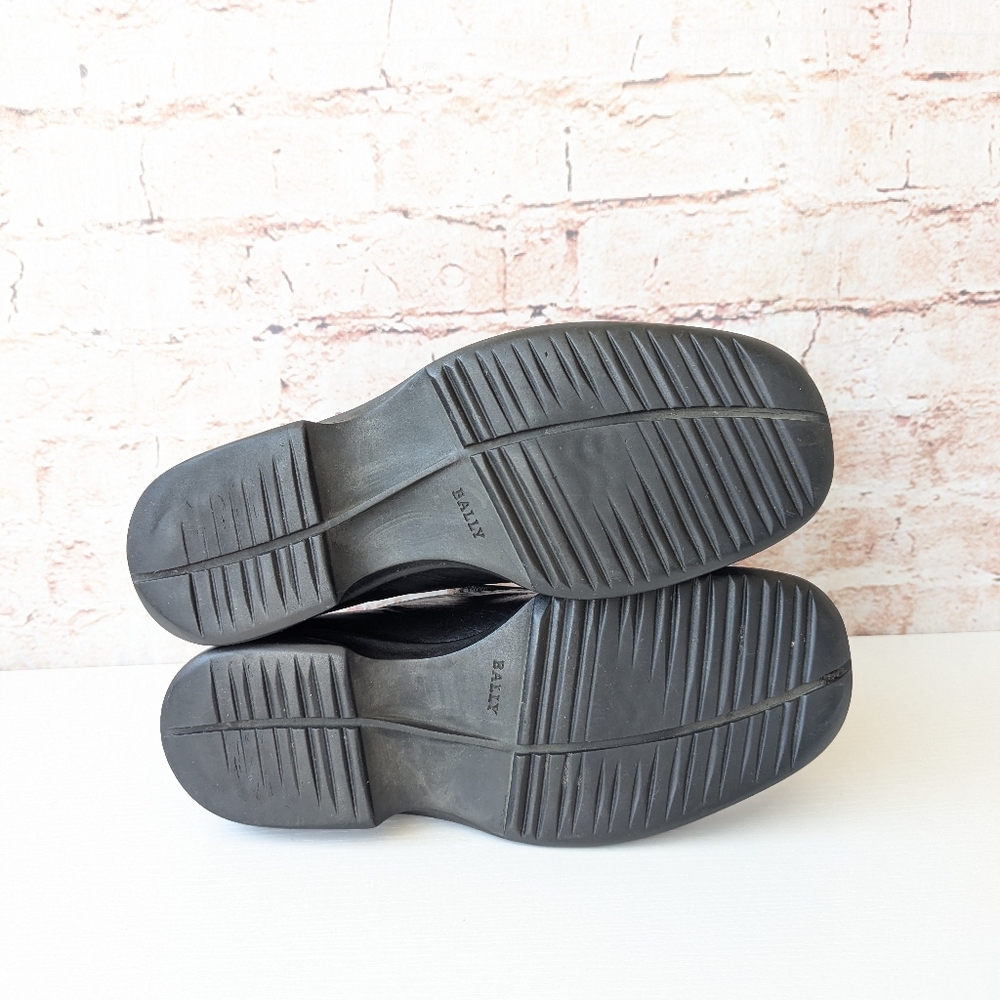 Bally Black Leather Loafers with Square Toe - Picture 10 of 12